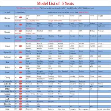 Aierxuan 5pcs Car Seat Covers Full Set with Waterproof Leather,Airbag Compatible Automotive Vehicle Cushion Cover Universal fit for Most Cars (Black)