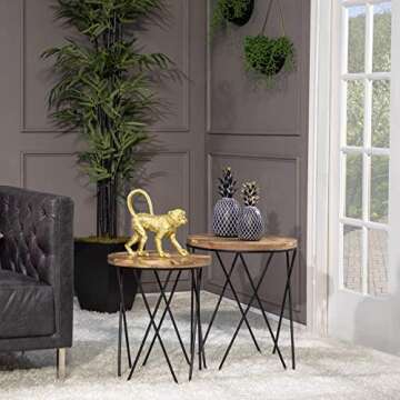 Sagebrook Home Polyresin 11" Walking Monkey Figurine, Gold