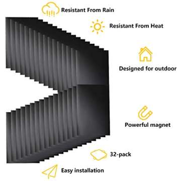 ToLanbbt Magnetic Garage Door Windows Hardware Faux PVC Fake Decorative Window Decals Kits for 2 Car Metallic Garage Panels 32PCS (5.9"x 3.93")