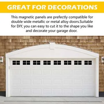 ToLanbbt Magnetic Garage Door Windows Hardware Faux PVC Fake Decorative Window Decals Kits for 2 Car Metallic Garage Panels 32PCS (5.9"x 3.93")