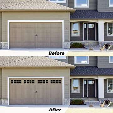 ToLanbbt Magnetic Garage Door Windows Hardware Faux PVC Fake Decorative Window Decals Kits for 2 Car Metallic Garage Panels 32PCS (5.9"x 3.93")