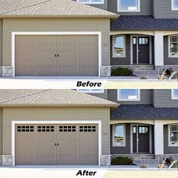 ToLanbbt Magnetic Garage Door Windows Hardware Faux PVC Fake Decorative Window Decals Kits for 2 Car Metallic Garage Panels 32PCS (5.9"x 3.93")