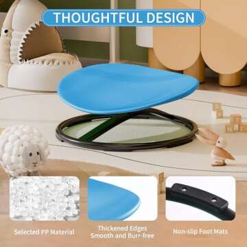 Pterying Spinning Chair for Autistic Kids, Autism Sensory Spinning Chair, Kids Sensory Swivel Chair, Toddler Spinning Seat Training Body Coordination and Balance, Upgraded Azure Rounded Shape