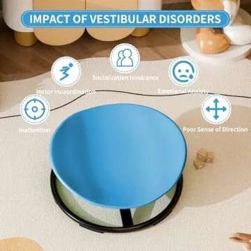 Pterying Spinning Chair for Autistic Kids, Autism Sensory Spinning Chair, Kids Sensory Swivel Chair, Toddler Spinning Seat Training Body Coordination and Balance, Upgraded Azure Rounded Shape