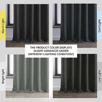 Stylish HPD Faux Linen Room Darkening Curtains 108"