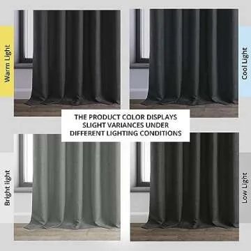 Stylish HPD Faux Linen Room Darkening Curtains 108"