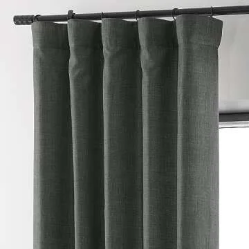 Stylish HPD Faux Linen Room Darkening Curtains 108"