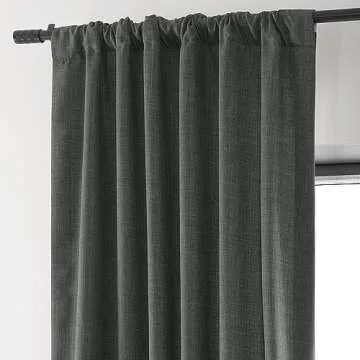 Stylish HPD Faux Linen Room Darkening Curtains 108"