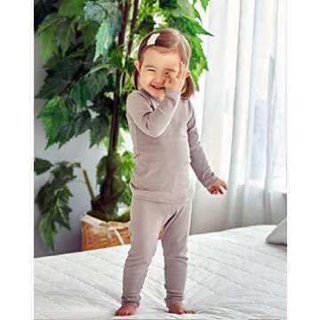 AVAUMA Baby Boys Girls Pajama Set Kids Toddler Snug fit Basic Cotton Sleepwear pjs for Daily (Light Gray-19 Small)