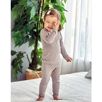 AVAUMA Baby Boys Girls Pajama Set Kids Toddler Snug fit Basic Cotton Sleepwear pjs for Daily (Light Gray-19 Small)