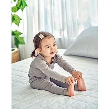 AVAUMA Baby Boys Girls Pajama Set Kids Toddler Snug fit Basic Cotton Sleepwear pjs for Daily (Light Gray-19 Small)
