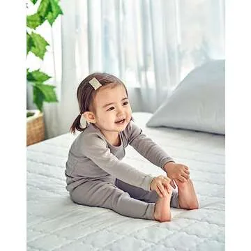 AVAUMA Baby Boys Girls Pajama Set Kids Toddler Snug fit Basic Cotton Sleepwear pjs for Daily (Light Gray-19 Small)