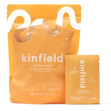 Kinfield Golden Hour Wipes - Natural and Eco-Friendly Insect Repellent - 12 Wipes