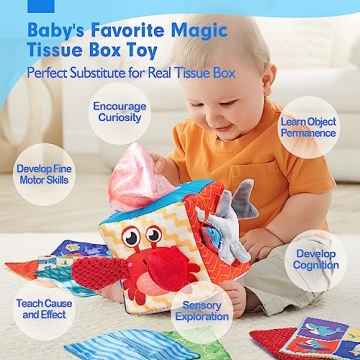 hahaland Baby Tissue Box Toy - Engaging Sensory Learning Toy