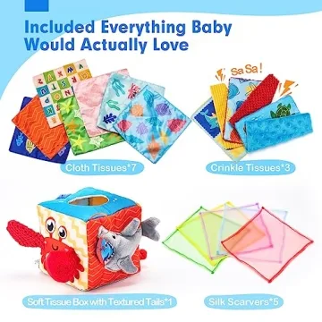 hahaland Baby Tissue Box Toy - Engaging Sensory Learning Toy