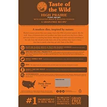 Taste of the Wild High Prairie Grain-Free Dry Dog Food with Roasted Bison and Venison for Puppies 28...