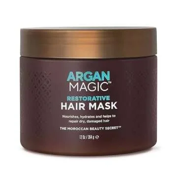 Argan Magic Restorative Hair Mask - Protein Rich Conditioning Hair Mask that Hydrates, Restores And Repairs Damaged Hair | Made in USA, Paraben Free, Cruelty Free (12 oz)