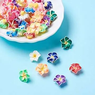 Vibrant KISSITTY 200-Piece Handmade Flower Beads