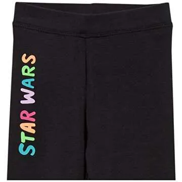 Amazon Essentials Disney | Marvel | Star Wars | Frozen | Princess Girls' Leggings, Pack of 4, Star Wars Child, X-Large