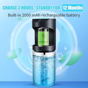 Viicuper Automatic Mouthwash Dispenser Touchless - 550mL(19.36 Oz) Wall-Mounted Mouthwash Dispenser for Bathroom, Lavatory, and Kitchen with 2 Magnetic Cups (Black)