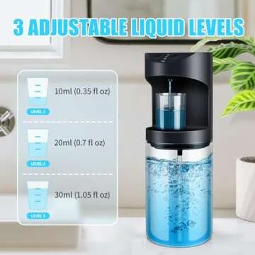 Viicuper Automatic Mouthwash Dispenser Touchless - 550mL(19.36 Oz) Wall-Mounted Mouthwash Dispenser for Bathroom, Lavatory, and Kitchen with 2 Magnetic Cups (Black)