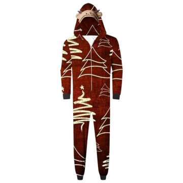 Lpmadey Christmas Family Pajamas Matching Sets Onesie Holiday Jumpsuit Pjs Set Xmas Tree Graphic Clothes Cozy Elk Homewear 33 Red
