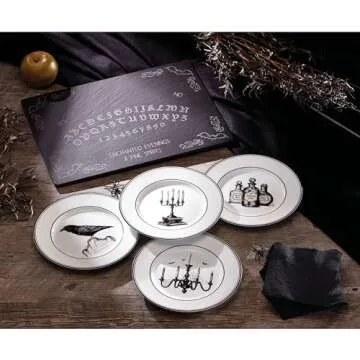 Lenox 891431 Vintage Halloween 4-Piece Dessert Plate Set, Halloween