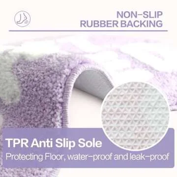 Etomiel Get Naked Bath Mat, Cute Bathroom Rug for Bathroom Mat, rregular Non Slip Shower Floor MatUltra Soft Mat Funny Bathroom Decor (Purple)