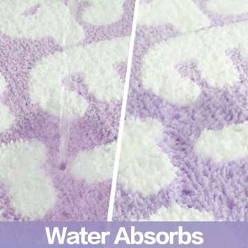 Etomiel Get Naked Bath Mat, Cute Bathroom Rug for Bathroom Mat, rregular Non Slip Shower Floor MatUltra Soft Mat Funny Bathroom Decor (Purple)