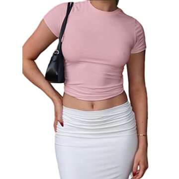 Dwnval Women Basic Crop Tops for Spring Summer Style
