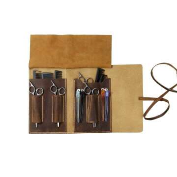 Leather Barber Roll Case for Hair Stylists | Personalized