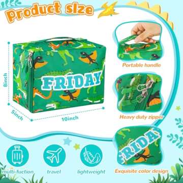 Paterr 7 Pcs Dinosaur Packing Cubes for Kids - Colorful Travel Organizers