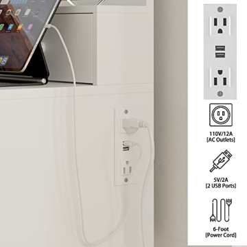 Chic IRONCK Vanity Desk with LED Mirror & 7 Drawers