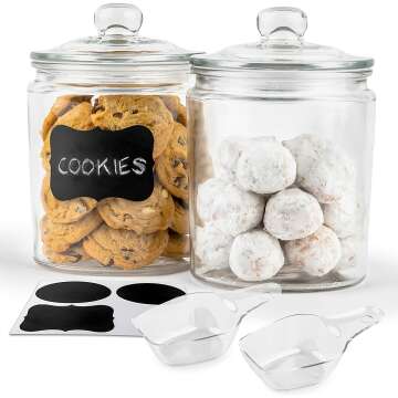 Glass Kitchen Jars - 1/2 Gallon Storage Set