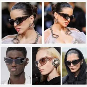 BAWUYI Cool Futuristic Y2K Sunglasses for Men Women Sports Wrap Around Shield Cat Eye Glasses Alien ...