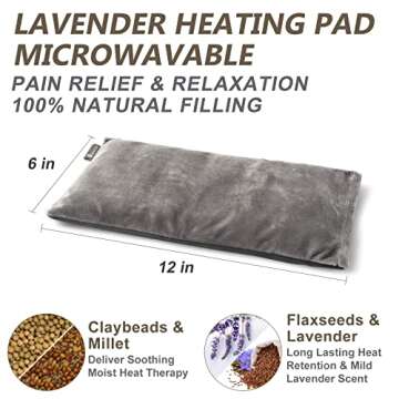 RelaxCoo Heating pad Microwavable with Washable Cover 6 * 12" Microwave Moist Heat Pad for Neck Shou...