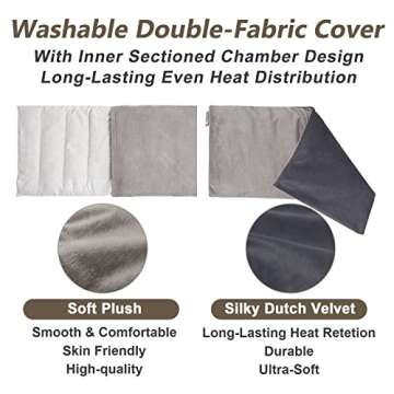 RelaxCoo Heating pad Microwavable with Washable Cover 6 * 12" Microwave Moist Heat Pad for Neck Shoulder, Cramps, Back Pain Relief, Warm Compress Rice Bean Bag Hot Pack for Muscles, Joints, Lavender