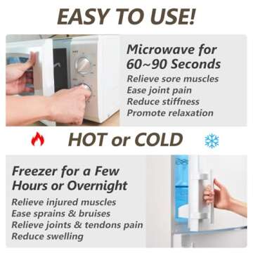 RelaxCoo Heating pad Microwavable with Washable Cover 6 * 12" Microwave Moist Heat Pad for Neck Shoulder, Cramps, Back Pain Relief, Warm Compress Rice Bean Bag Hot Pack for Muscles, Joints, Lavender