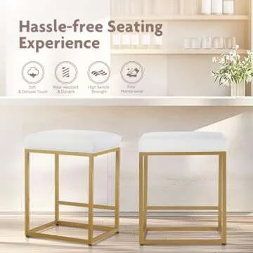 Stylish ALPHA HOME 24 Inch Bar Stools Set of 2