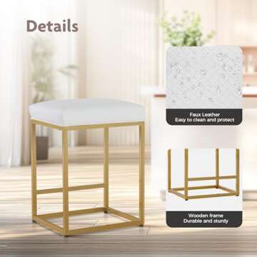 Stylish ALPHA HOME 24 Inch Bar Stools Set of 2