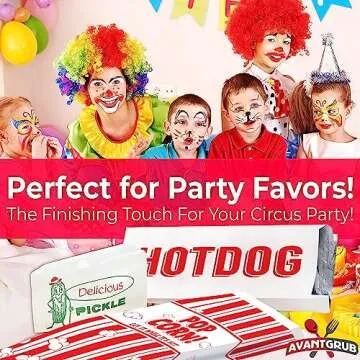 Super Fun, Grease-Proof Food Wrapper 300 Combo Pack. 100 Each Pickle, Hot Dog and Popcorn Durable Retro Bags. Snack Bag Trio for Party Favors or Treats. Great for Themed Parties, Carnival and Festival