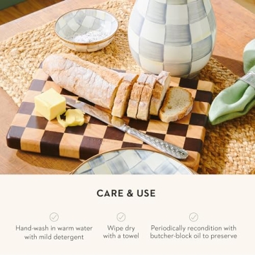 Stylish MACKENZIE-CHILDS Wooden Serving Board for Charcuterie
