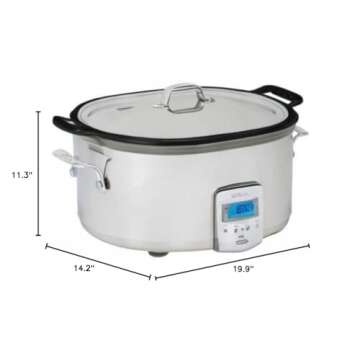 All-Clad Stainless Steel Electric Slow Cooker 7-Quart, Programmable LCD Timer, Aluminum Insert, Slow Cookers, Small Kitchen Appliances, Silver