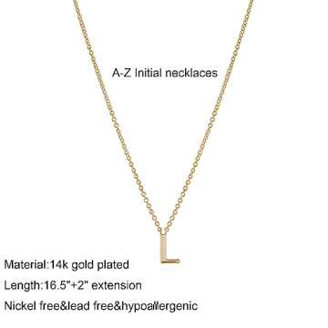 Fwlisesa Cute Initial Necklaces for Women, Dainty Gold Letter Necklace 14K Gold Plated Personalized Alphabet Initial Pendant Necklace Simple Small Aesthetic Gold Choker Necklaces Jewelry for Women