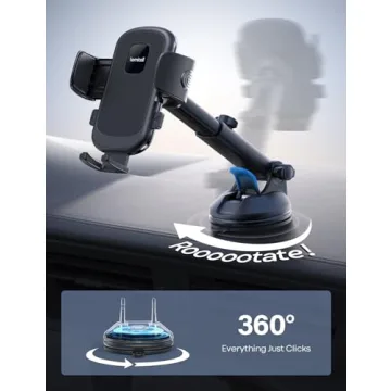 Lamicall Car Phone Holder with 360° Rotation and Suction Cup