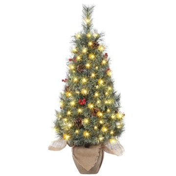 GarveeHome 3ft Pre-Lit Mini Christmas Tree with Lights