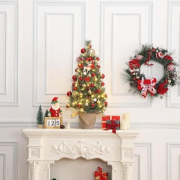 GarveeHome 3ft Pre-Lit Mini Christmas Tree with Lights