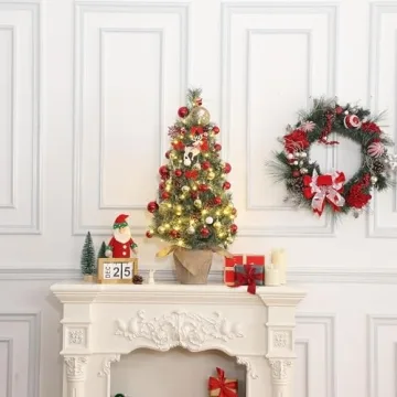 GarveeHome 3ft Pre-Lit Mini Christmas Tree with Lights