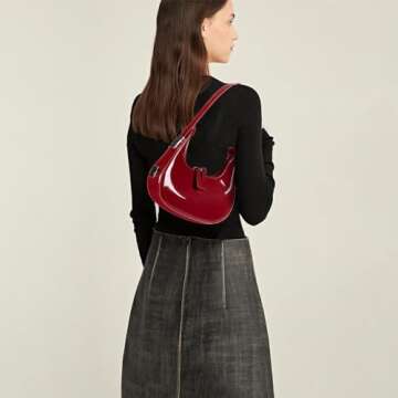 Prpeko Mini Shoulder Bag Crescent Retro Y2k 90s Hobo Handbags Underarm Purse Bag Fashion Clutch Purs...