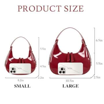 Prpeko Mini Shoulder Bag Crescent Retro Y2k 90s Hobo Handbags Underarm Purse Bag Fashion Clutch Purses for Women, Burgundy